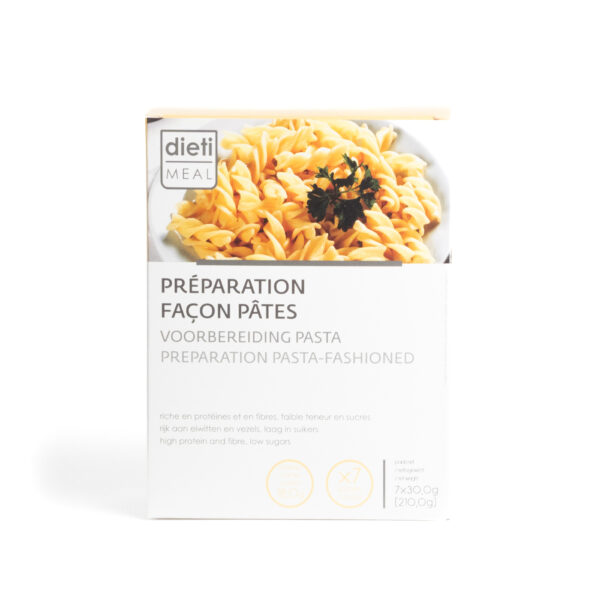 Préparation façon pâtes fusilli